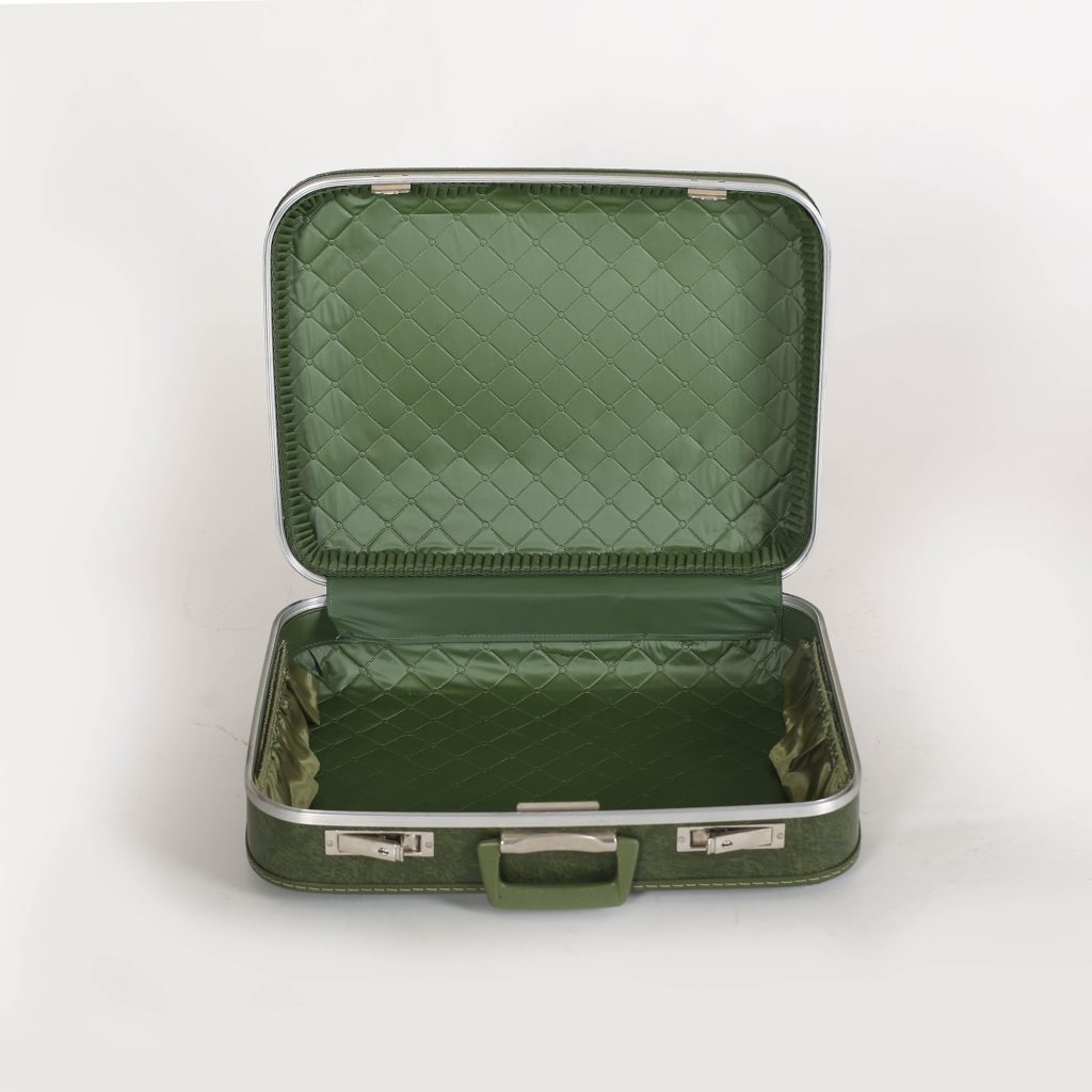 green vintage suitcase