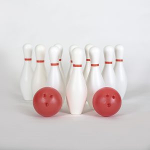 Large plastic bowling pins