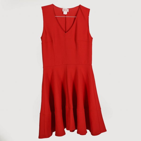 red v neck dress for rent