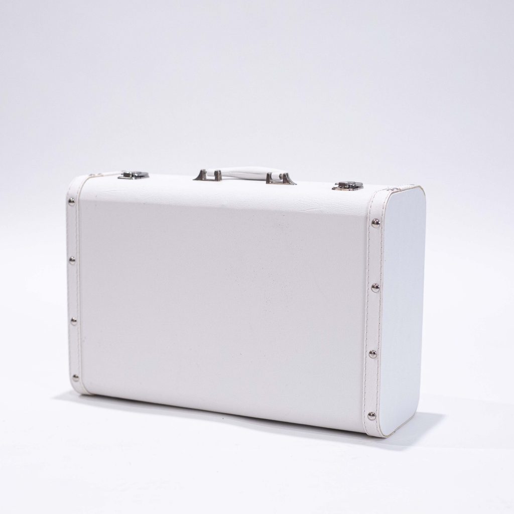 white suitcase