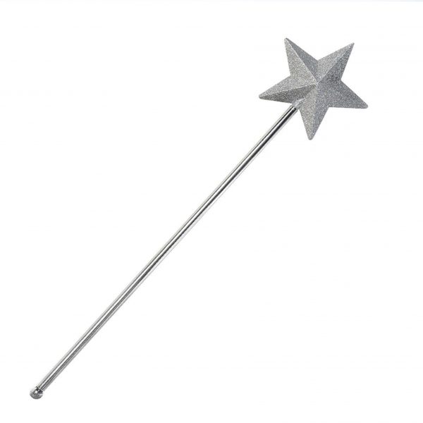 silver glitter star wand